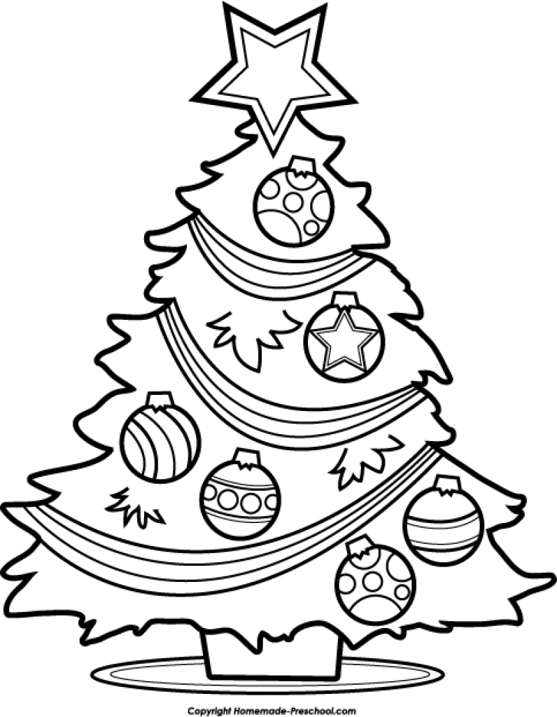 Clip Art Christmas Tree Black And White 