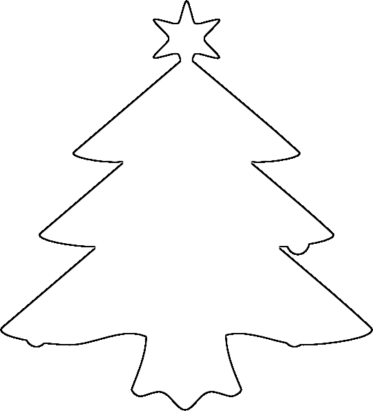 Christmas tree black and white christmas tree outline clipart - WikiClipArt