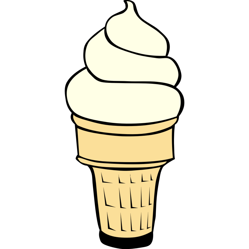 Cream Cute Clipart Ice Cones Wikiclipart Melting Cone Black White