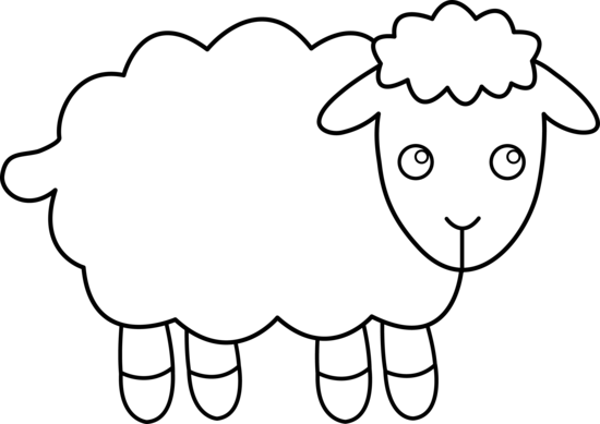 black and white clipart lamb - wordworks.co