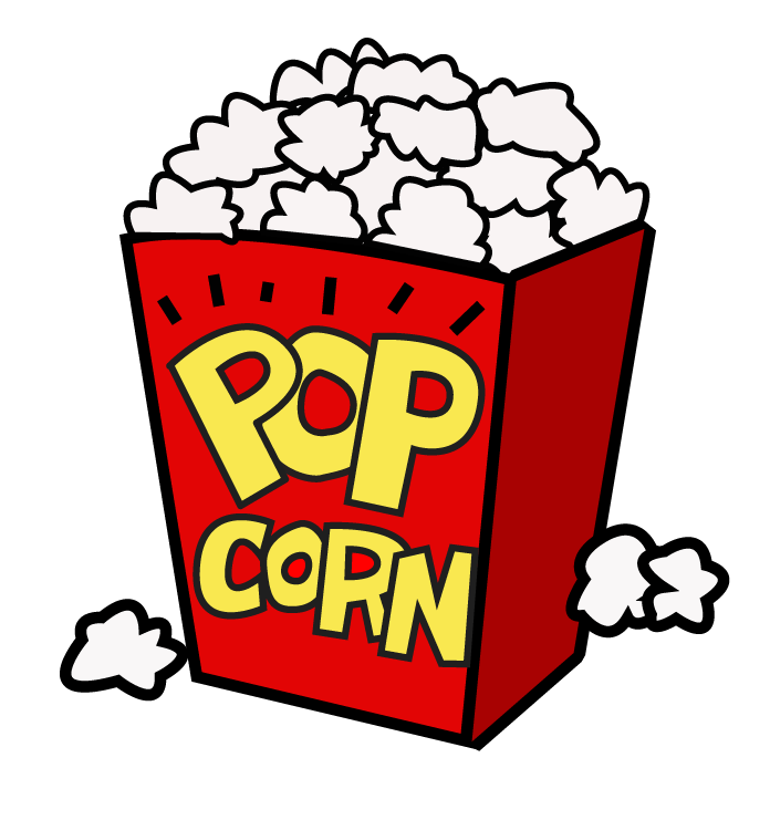 free popcorn clipart black and white - photo #6