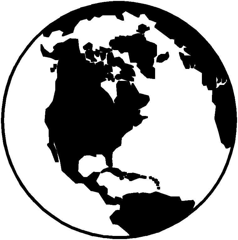 clipart earth black and white - photo #12