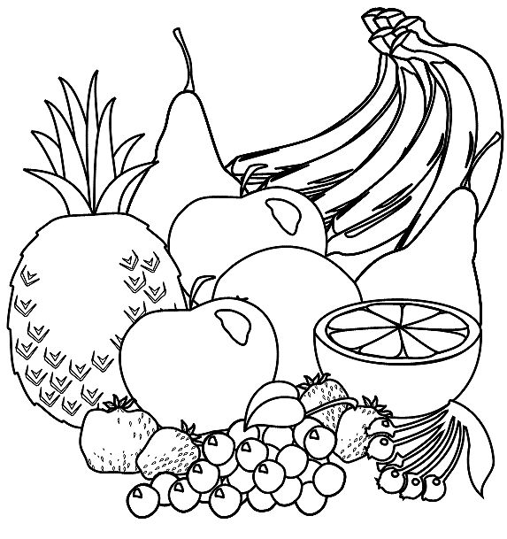 clipart fruits black and white - photo #36