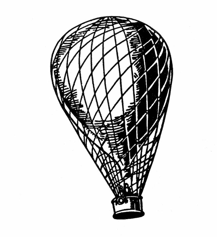 free hot air balloon clipart black and white - photo #26