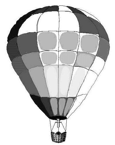 free hot air balloon clipart black and white - photo #29