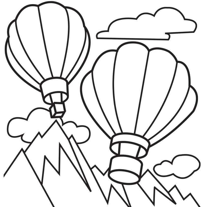 free hot air balloon clipart black and white - photo #20