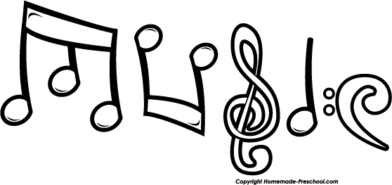 free black and white music clipart - photo #24
