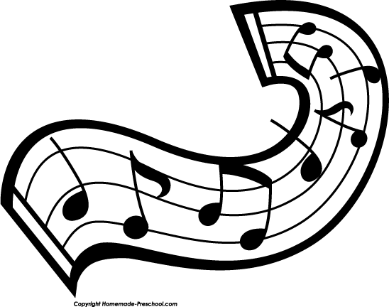 free black and white music clipart - photo #13
