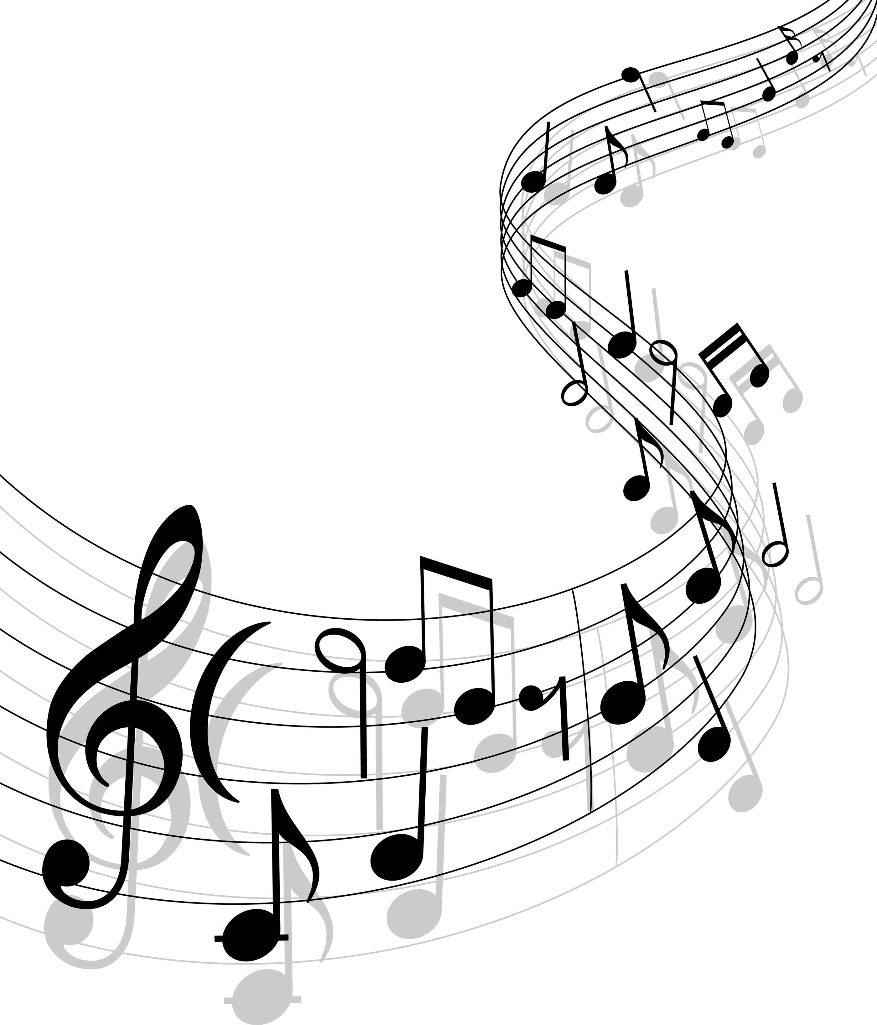 free black and white music clipart - photo #18