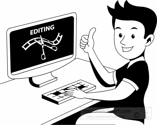 computer clipart black and white free - photo #32