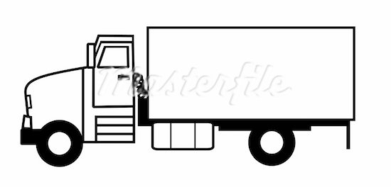 free black and white truck clipart - photo #26