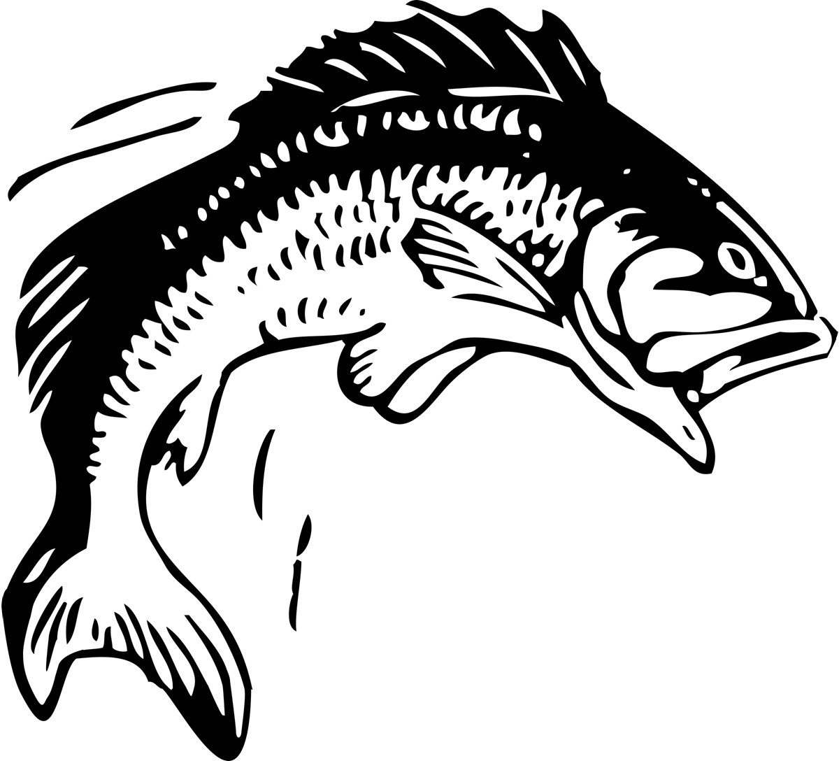 Collection 100+ Images free fish clip art black and white Updated