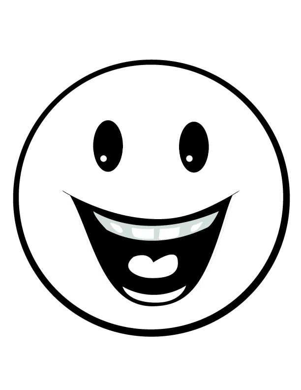 Smiley Face Clip Art Black And White - 55 cliparts