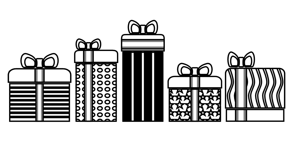 Present black and white pictures of presents clip art library - WikiClipArt