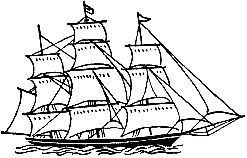 Sailboat black and white sailboat clipart outline pencil and in color