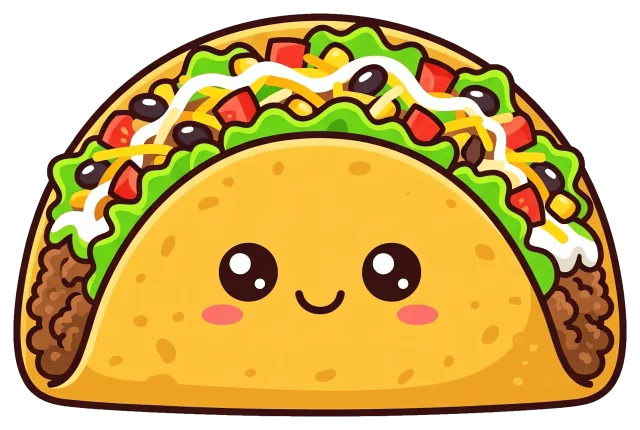 Cute loaded taco with smiling face