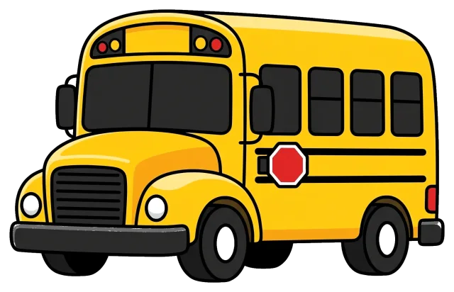 Yellow School Bus with Stop Sign