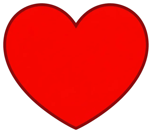 Cute red heart shape with dark outline