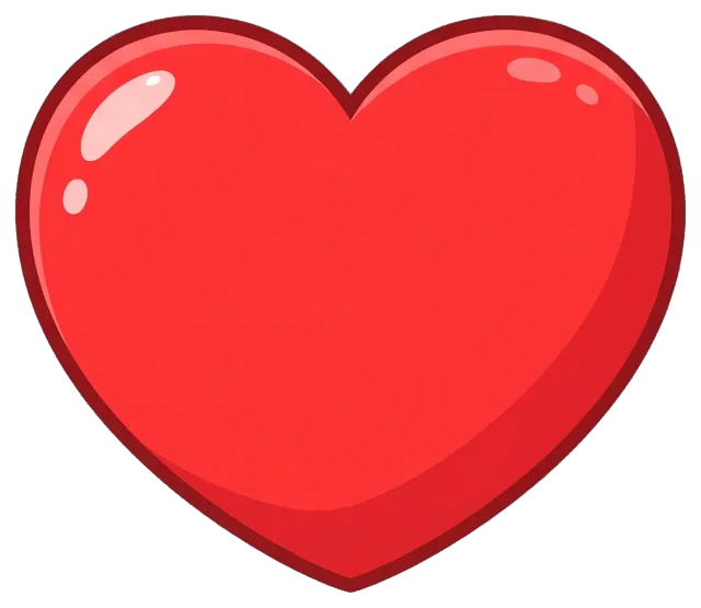 Cute shiny red heart
