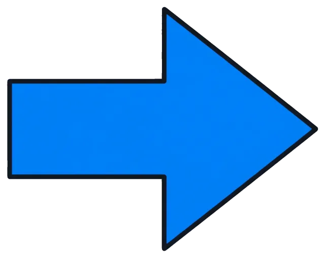 Blue arrow pointing right on grey background