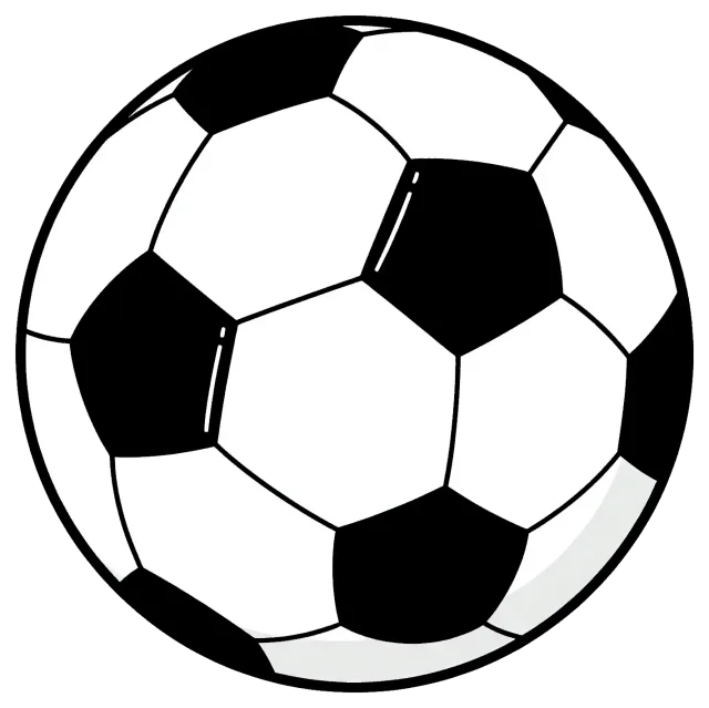 Centered classic black and white soccer ball