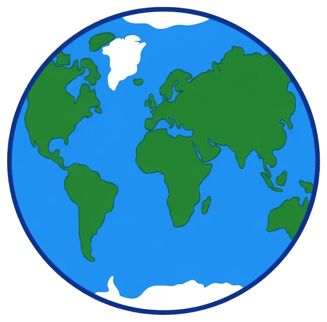 Earth Globe with Continents and Oceans