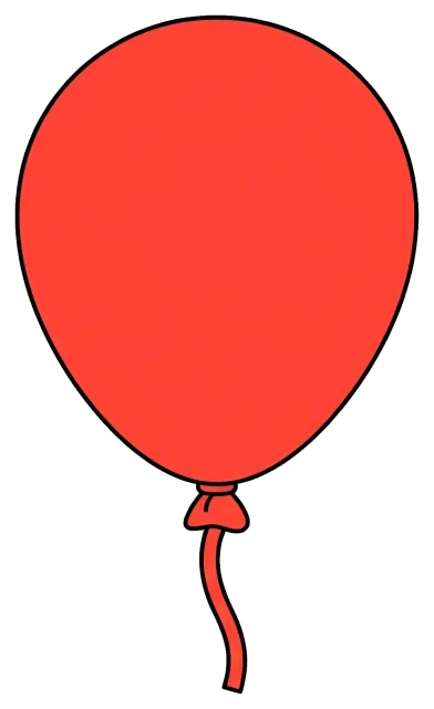 Red cartoon balloon on grey background