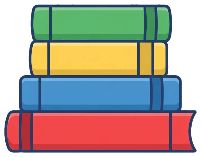 Stack of Four Colorful Books