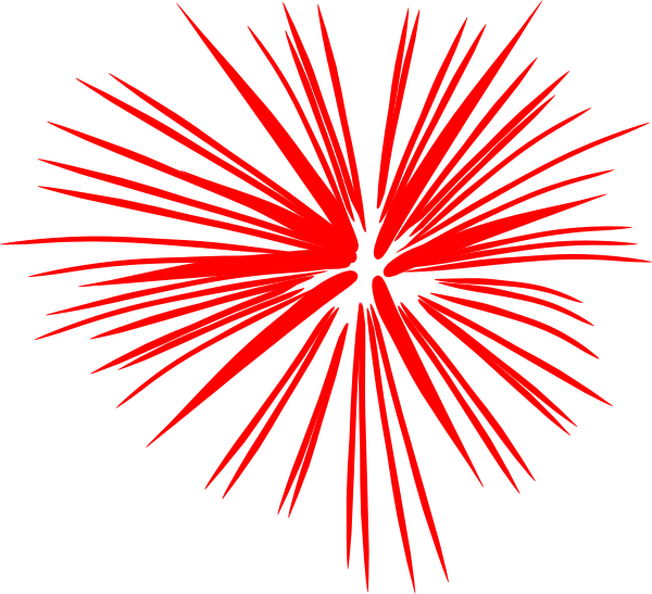 4th of july fireworks clipart red