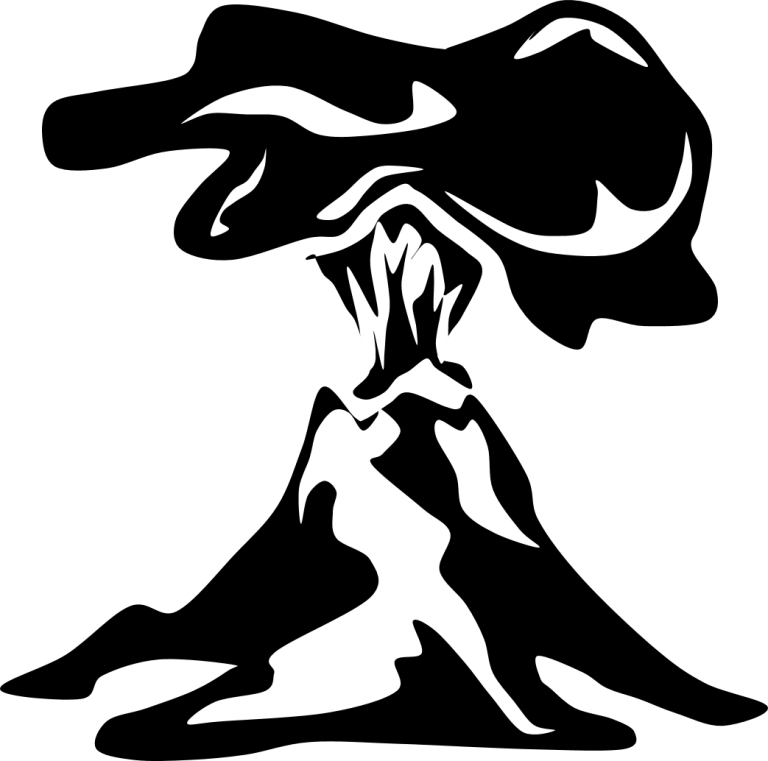 Black white volcano clipart - WikiClipArt