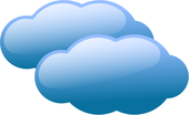 Blue cloud clip art outline free - WikiClipArt