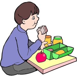 Boy lunch clipart on table