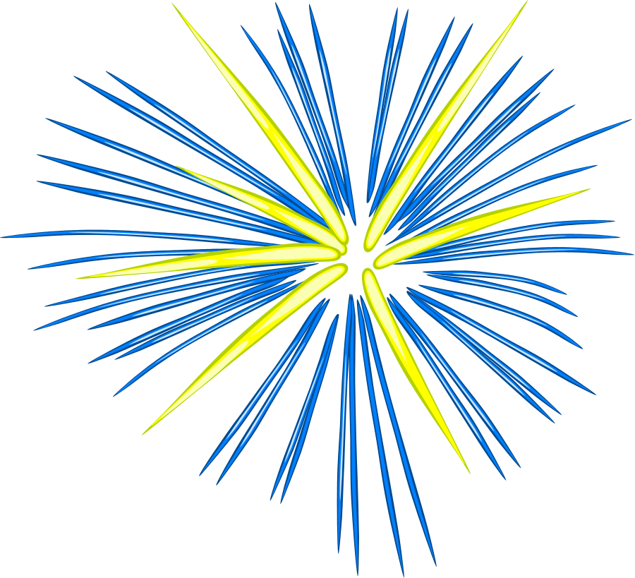 Fireworks clipart free images yellow blue