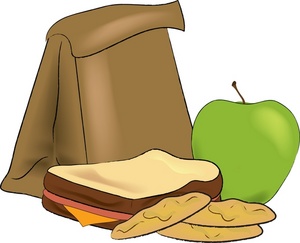 Lunch bag clipart bread apple