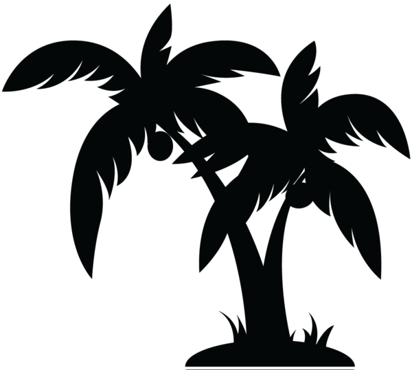Palm tree clipart black and white free