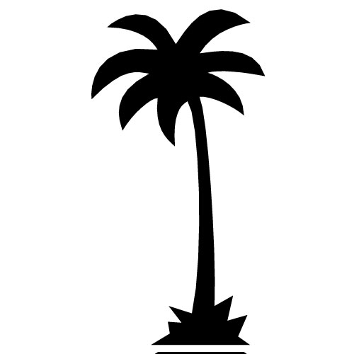 Palm tree clipart tropical black white