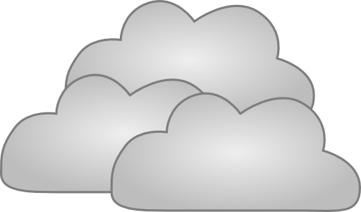 Three cloud clipart grey