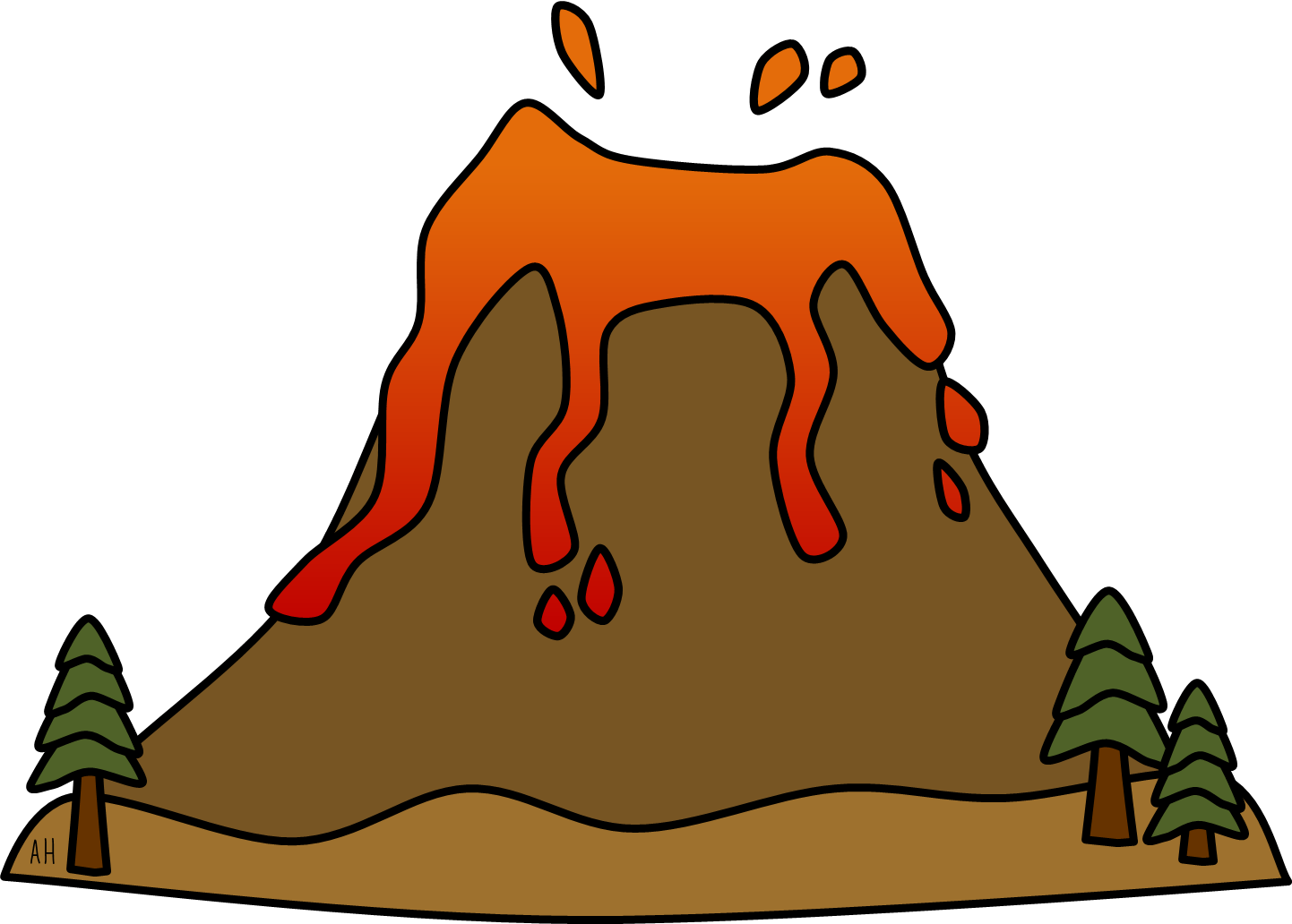 Volcano clip art free clipart images