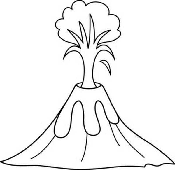 Volcano clipart coloring pages