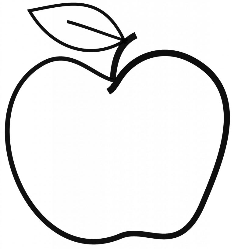 apple clip art black white - WikiClipArt