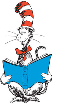 dr seuss characters read book clipart