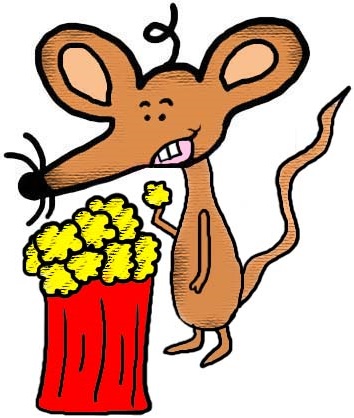 mouse with popcorn clipart illustration