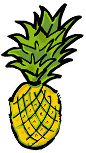 pineapple clip art black and white free clipart