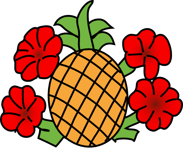 pineapple with flowers clip art at vector clip art
