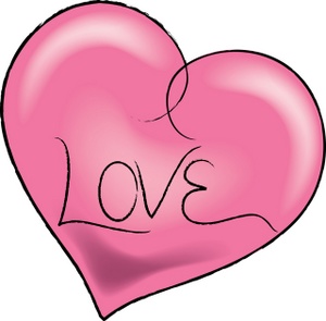 pink love heart clipart 2
