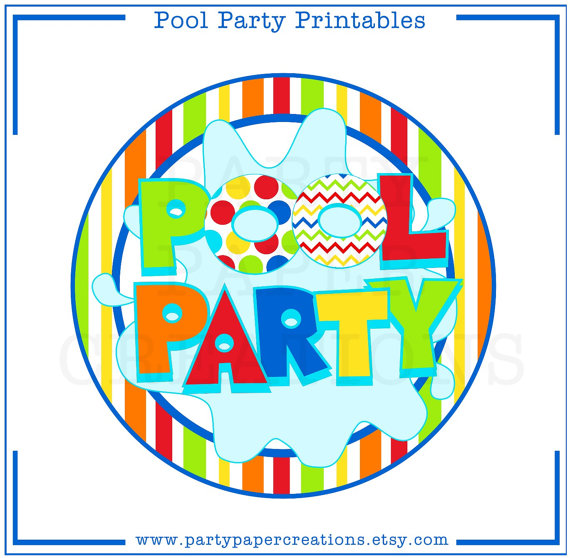 Adult pool party clipart 2