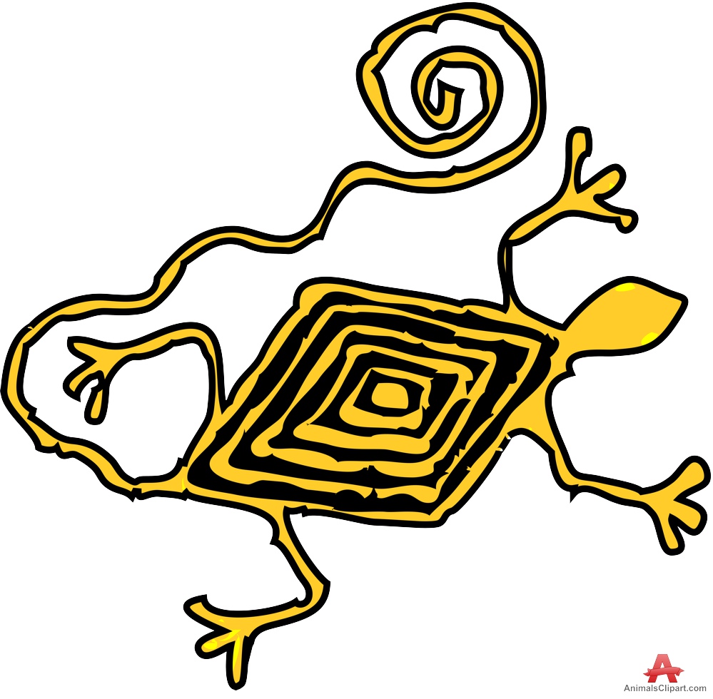 Ancient aztec lizard clipart design free download