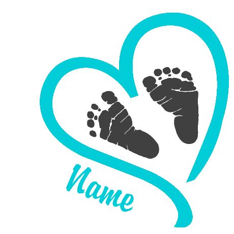 Baby feet baby heart blue personalized shirt maternity and babies clip art