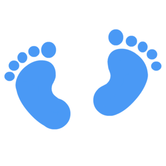 Baby feet footprint border clipart