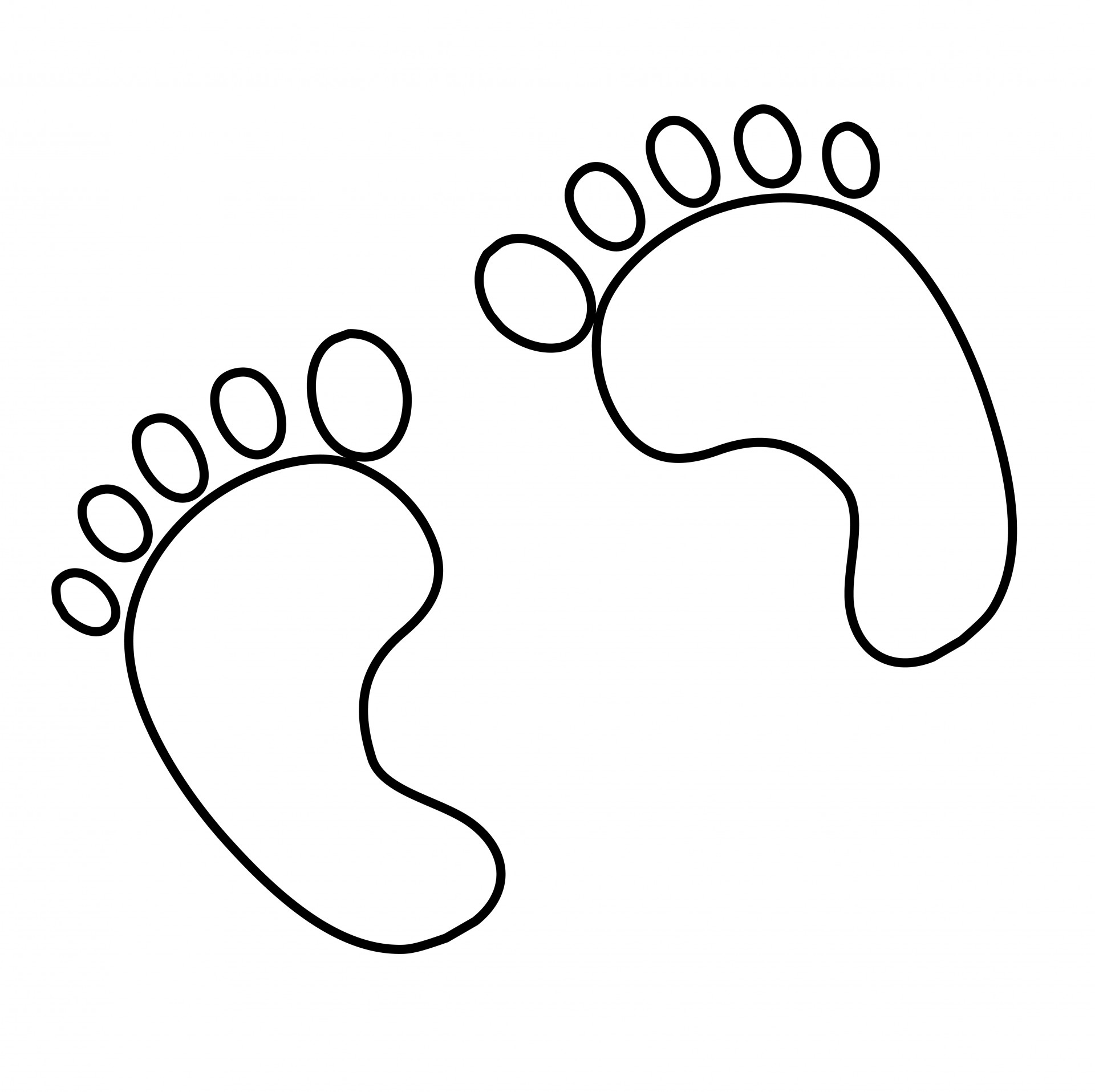 Baby feet footprints outline clipart free pictures